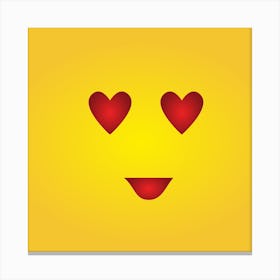 Emoji Face With Hearts Canvas Print