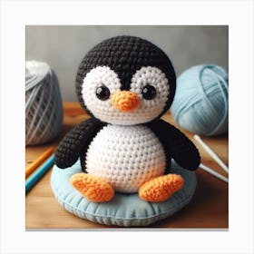 Amigurumi, Penguin Canvas Print