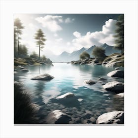 Picture Yourself Standing On The Edge Of A Rugged Cliff Overlooking A Vast Expanse Of Untouched Wil Canvas Print