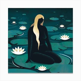 Lotus Lady Square Canvas Print
