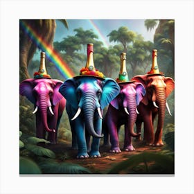 Havana Elephants Champagne Hats Canvas Print