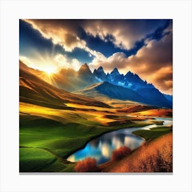 Sunrise In The Mountains 13 Canvas Print