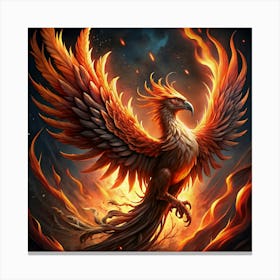 A Phoenix Rising From Flames Canvas Print