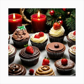 Leonardo Kino Xl Christmas Dessert With Chocolate And Strawber 3 (1) Canvas Print