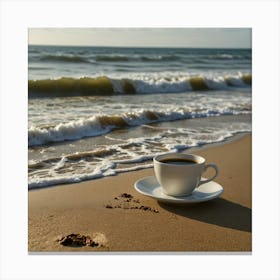 Coffee On The Beach 19 Canvas Print