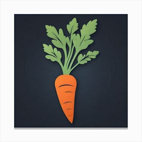 Carrot On Black Background Canvas Print