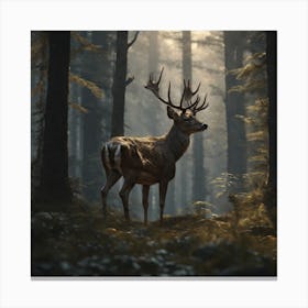 Deer In The Forest 102 Canvas Print