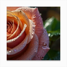 Rose With Water Droplets Canvas Print