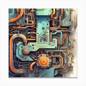 Futuristic Circuit Board Canvas Print