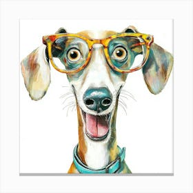 Dog With Glasses 85 Canvas Print