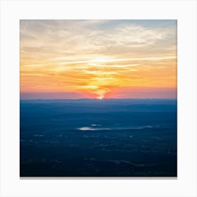 An Abstract Art Of The Stratosphere Where The Horizon Blurs The Line Between An Orange Sunrise And 2 1 Canvas Print