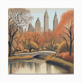 Central Park On An Autumn Day Canvas Print