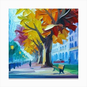 Autumn Tree In The Park oil painting abstract painting art Canvas Print