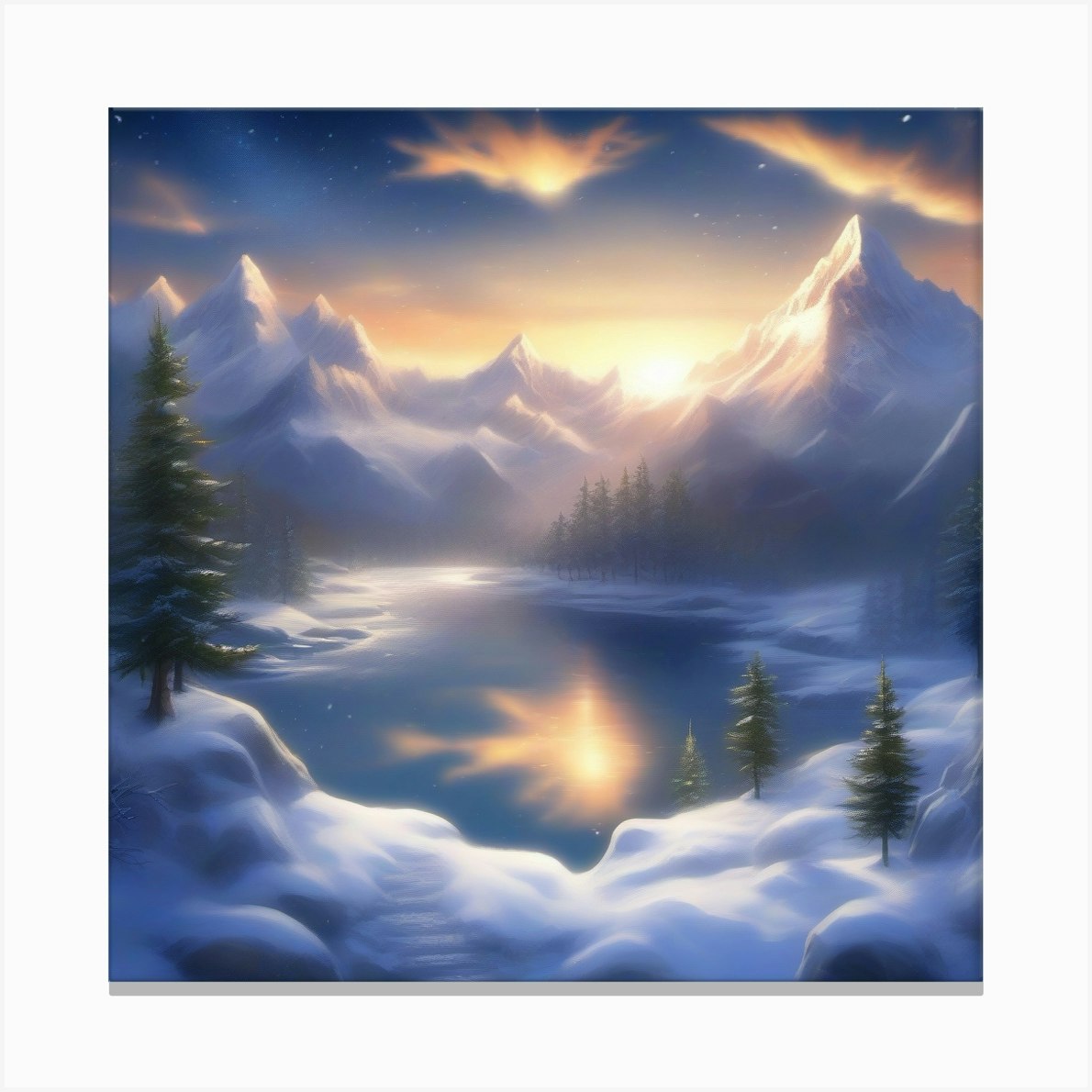 Winter Landscape, 1869 | Large Solid-Faced Canvas Wall Art Print | Great Big Canvas