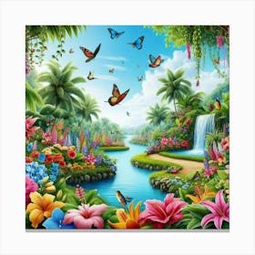 Butterflies In The Garden Canvas Print