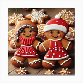 Gingerbread Couple cookies Canvas Print
