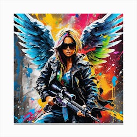 Angel With Gun Canvas Print