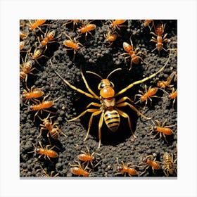 Ants Insects Colony Worker Queen Soldier Antennae Mandibles Exoskeleton Legs Thorax Abdom (5) Canvas Print