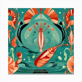 Shrimps In The Sea Canvas Print