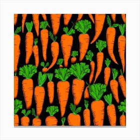 Carrots On Black Background 5 Canvas Print