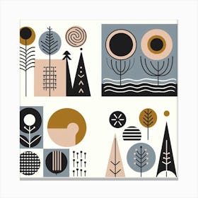 Scandinavian style, Four elements Canvas Print