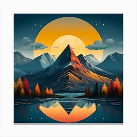 Luminous Peaks Mountain Majesty Reflection Canvas Print