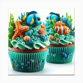 Under The Sea Cupcakes 2 Canvas Print