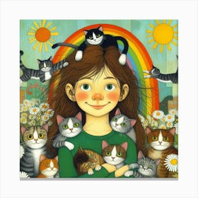 Rainbow Cats Canvas Print