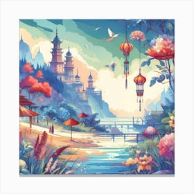 Chinese Landscape Painting 22 Canvas Print