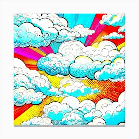 pop art clouds Canvas Print