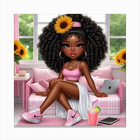 Afro Girl 1 Canvas Print