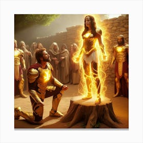 Jesus and his Leo Protectors #3 Canvas Print