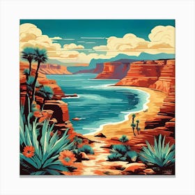 California Coast, Travel Posters A Retro-Inspired Travel Posters Showcasing Iconic Destination Canvas Print