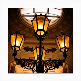 Street Lamp In A Building Canvas Print