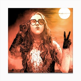 Girl With Glasses Canvas Print