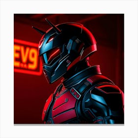 Cyber Robot in Neon Light Canvas Print