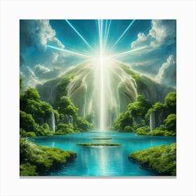 Waterfall In The Forest 84 Canvas Print