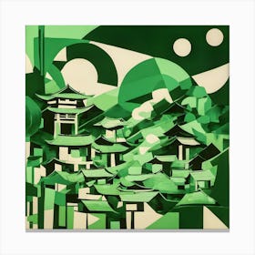 'Green Village' Canvas Print