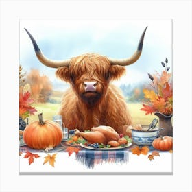 Autumn Highland Cow 5 Canvas Print