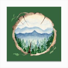 Tree Stump Painting Canvas Print