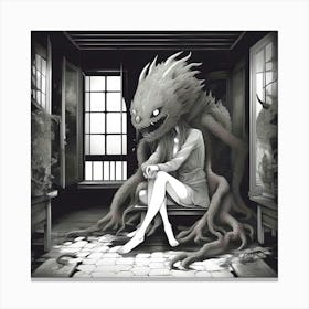 Monster In A Room Canvas Print