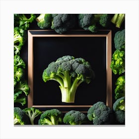 Fresh Broccoli In A Frame Canvas Print