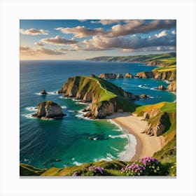 Sunset On The Coast Canvas Print