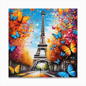 Paris With Butterflies 134 Canvas Print