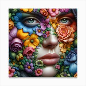 Flower Face Canvas Print