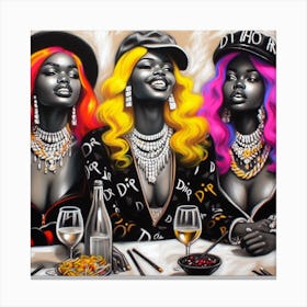 Three Women At A Table 1 Canvas Print