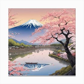 Cherry Blossoms In Fuji 5 Canvas Print