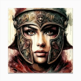 Powerful Medieval Warrior Woman #3 Canvas Print