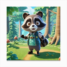 Animal Crossing Raccoon 1 Leinwandbild