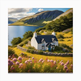 A cottage in the Scottish Highlands 1 Canvas Print
